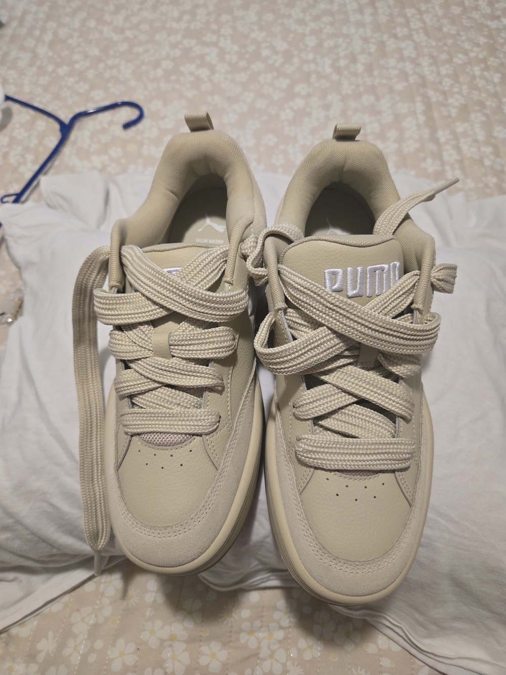Puma Chunky Lace-Up Sneakers in Beige